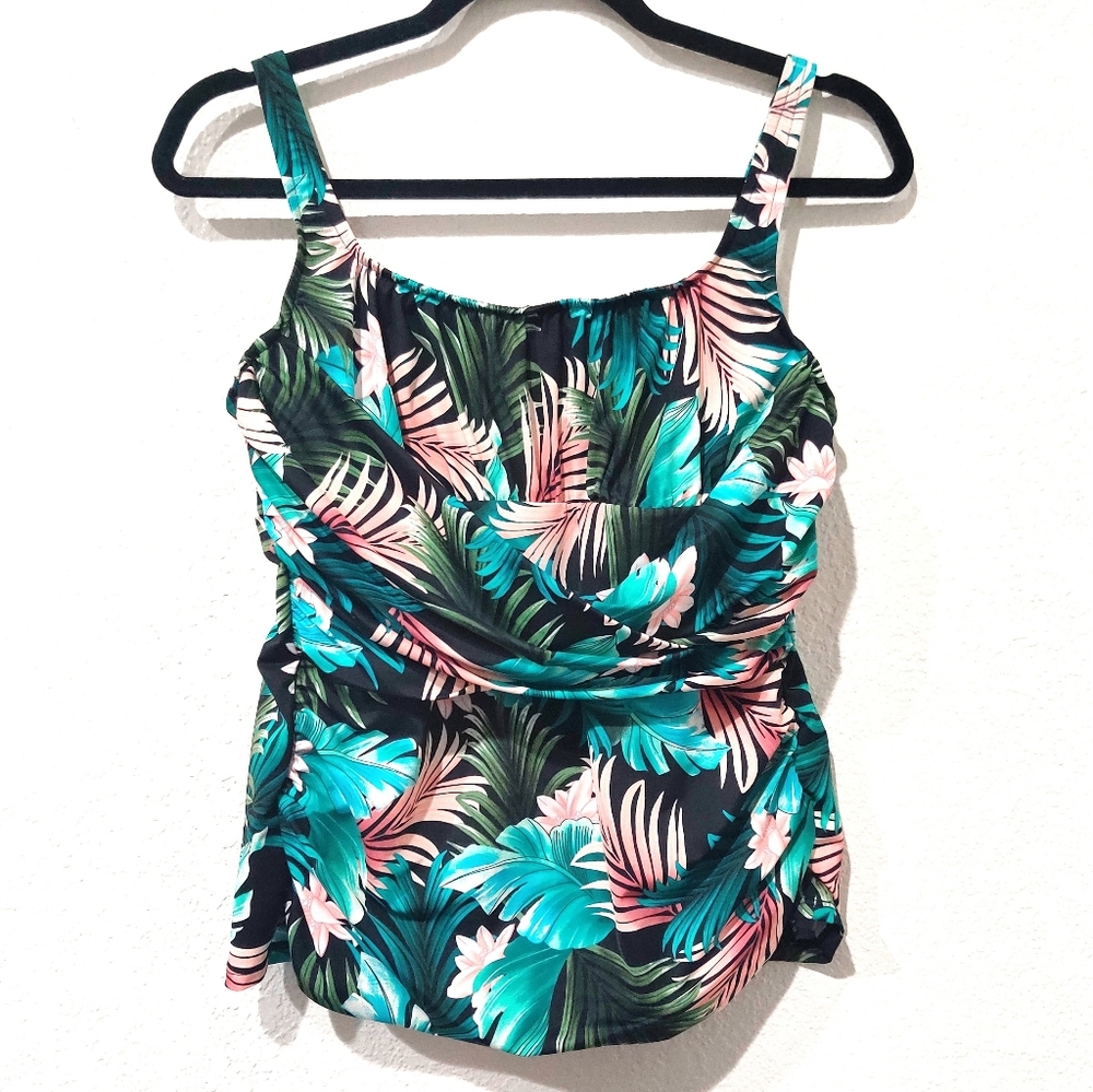 Land's End Size 10 Floral Swimsuit Top